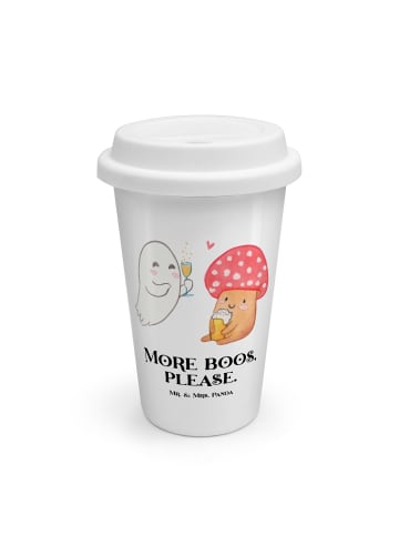 Mr. & Mrs. Panda To Go Becher Gespenst  Prost  mit Spruch in Weiß