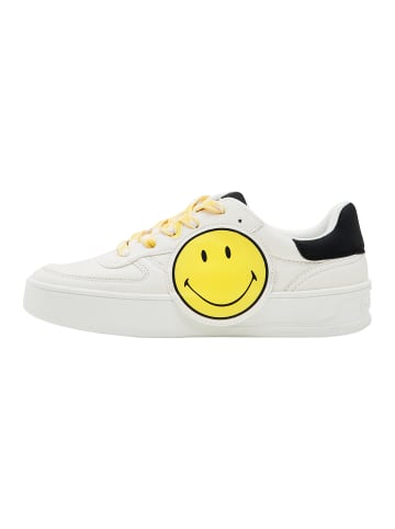 Desigual Low Sneaker mit Schnürung New Fancy Smiley Weiß