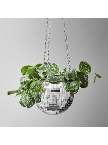 Butlers Blumenübertopf DISCO zum Hängen in Silber