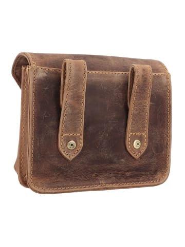 Greenburry Vintage Gürteltasche Leder 15 cm in sattelbraun
