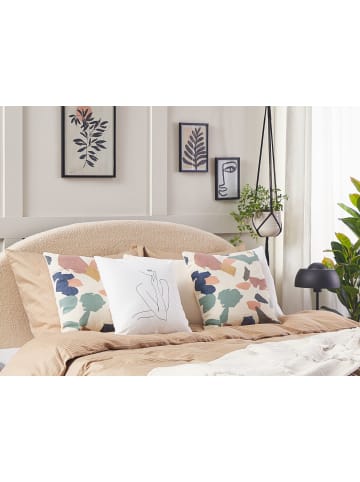 Beliani 2er-Set Dekokissen FOTHERGILLA in Bunt/Beige