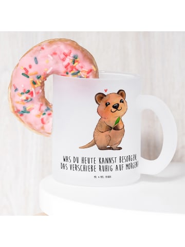 Mr. & Mrs. Panda Teetasse Quokka Happy mit Spruch in Transparent