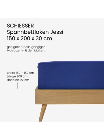 Schiesser Edel-Jersey Spannbettlaken Jessi in Blau