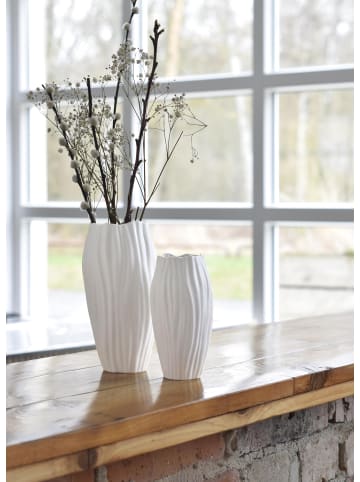 Kaiser Porzellan Vase " Spirulina " in Biskuit weiß