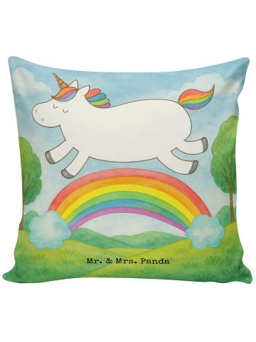 Mr. & Mrs. Panda Kopfkissen Einhorn Regenbogen Design ohne Spruch in Weiß