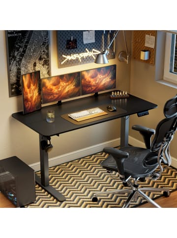 Vinsetto Schreibtisch-140L x 70B x 72-116H cm-Schwarz