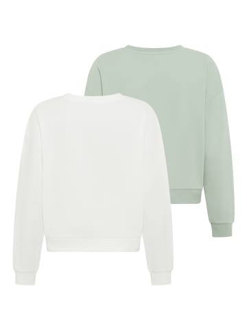 FLASHLIGHTS Sweatshirt in natur-salbeigrün