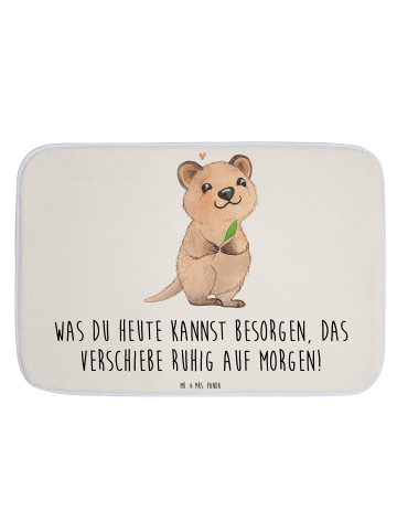 Mr. & Mrs. Panda duschmatte Quokka Happy mit Spruch in Weiß