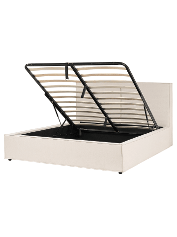 Beliani Doppelbett MOISSAC in Beige/Schwarz - (W) 177 x (H) 108 x (L) 224 cm