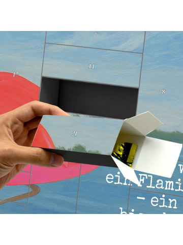 Mr. & Mrs. Panda Adventskalender Flamingo Classic Design mit Spruch in Weiß