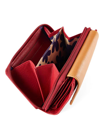 Greenburry Nappa Geldbörse RFID Schutz Leder 14 cm in red-tan
