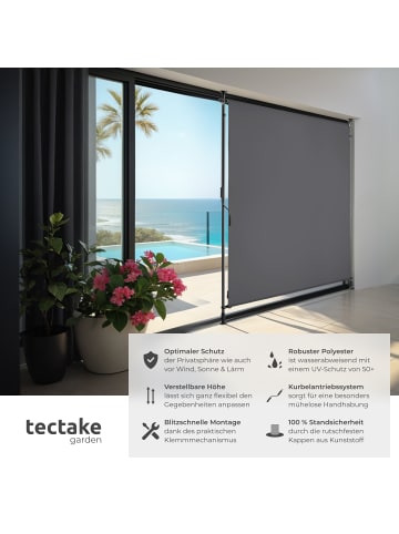 tectake Klemmmarkise Taija mit Handkurbel, UV-beständig und wasserabweisend