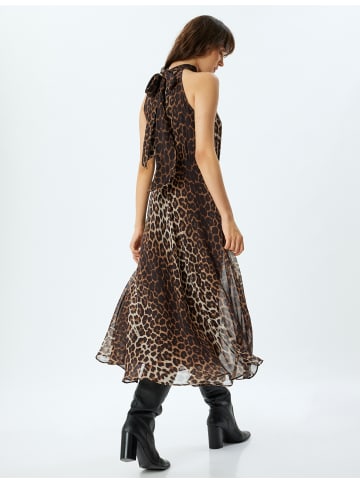 KOTON Kleid in Beige Gemustert