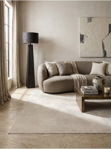 KADIMA DESIGN Kurzflorteppich Geometrisch Antirutsch pflegeleicht Wohnzimmer Flur in Creme