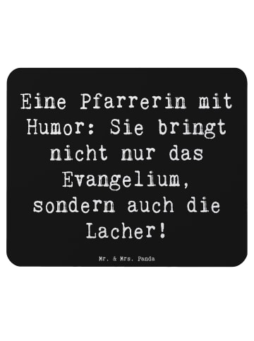 Mr. & Mrs. Panda Mauspad Spruch Humorvolle Pfarrerin mit Spruch in Schwarz