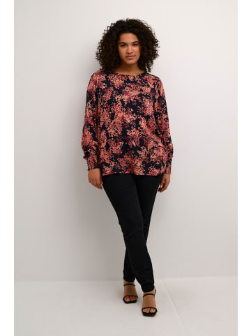 KAFFE curve Langarm-Bluse KCjeanetta in Black / Red Tones Berry