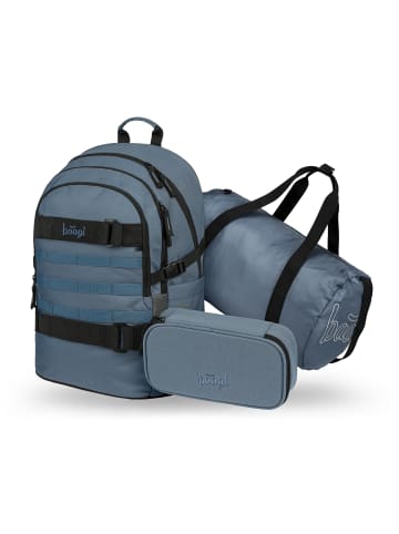 BAAGL 3-tlg. Set: Schulrucksack Skate in Blau Dust Blue