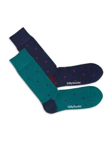 DillySocks Socken Sparse Dots 2er Set in Petrol - Dark Blue