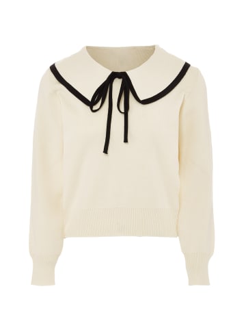 NAEMI Damen Strickpullover in Wollweiss