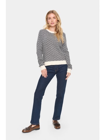 SAINT TROPEZ Strickpullover HerelSZ Lockere Passform in Black