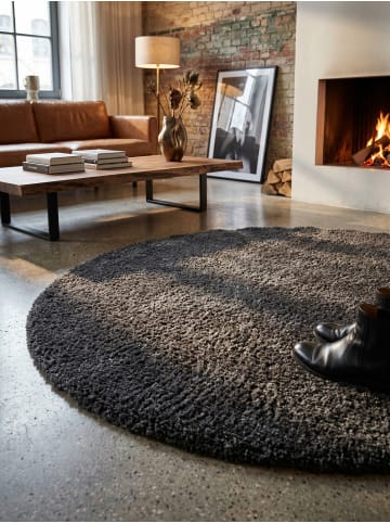 KADIMA DESIGN Teppich Hochflor Shaggy Waschbar Einfarbig SALZACH Strapazierfähig in Grau