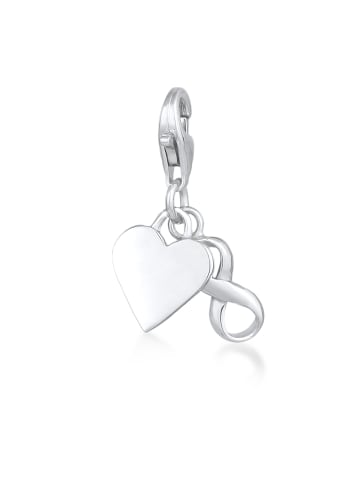 Nenalina Charm 925 Sterling Silber Herz, Infinity in Silber