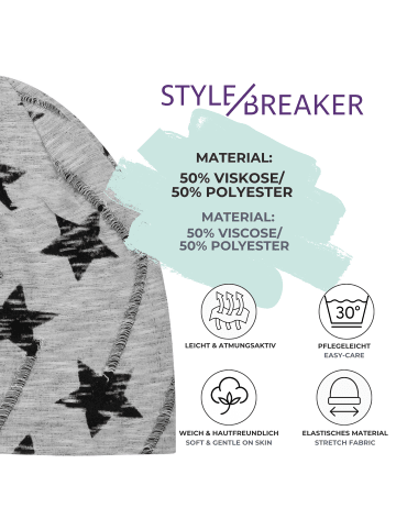styleBREAKER Beanie Mütze in Hellgrau meliert