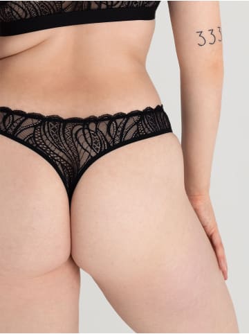 Erlich Textil  Exquisit Lace String in schwarz