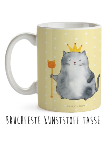 Mr. & Mrs. Panda Camping Tasse Katze König ohne Spruch in Gelb Pastell