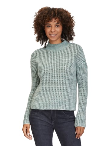 BETTY & CO Strickpullover mit Struktur in Petrol/Nature