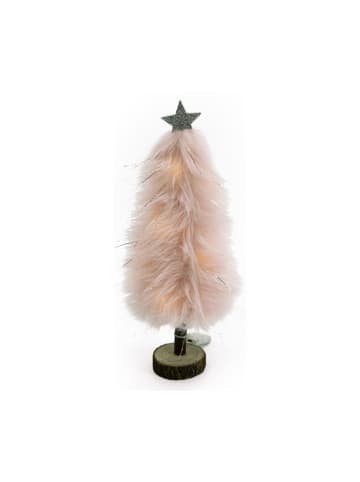 MARELIDA LED Baum Plüsch mit Sternspitze Dekobaum H: 27,5cm in rosa