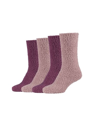 camano Socken Cosy Kuschelsocken Flauschig Warm Damen Lang Flauschsocken Für Winter Plüschsocken Set Frauen 4er Pack warm & cozy in damson