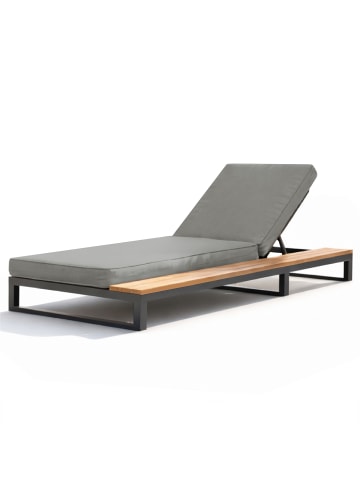 ABRIHOME Loungesessel in Grau mit Regal verstellbarer Rückenlehne, Rechte Seite