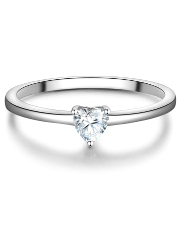 Trilani Ring Herz aus Sterling Silber mit Zirkonia in silber