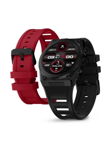Police Herren-Smartwatch My.Avatar 2.0 Schwarz/Rot