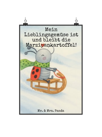 Mr. & Mrs. Panda wanddeko Smörle Rodeln Design mit Spruch in Weiß