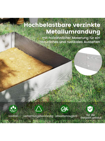 COSTWAY 6 tlg. Rasenkante Verzinkt Metall in Silber