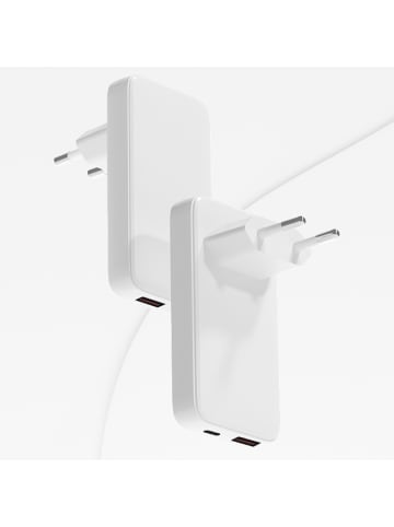 Qualo QUALO GaN Ultra Slim USB-A Wandladegerät USB-C PD 45W weiß