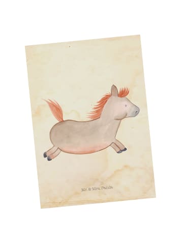 Mr. & Mrs. Panda bildkarte Pferd Springen ohne Spruch in Vintage