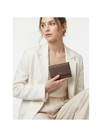 Lazarotti Bologna Leather XL Geldbörse mit Zip-Around Fach Leder 14 cm taupe