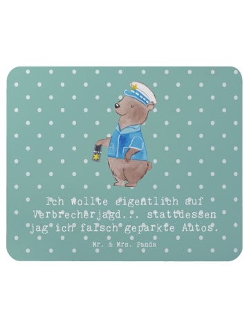 Mr. & Mrs. Panda Mousepad Polizist im Alltag mit Spruch in Meeresbrise