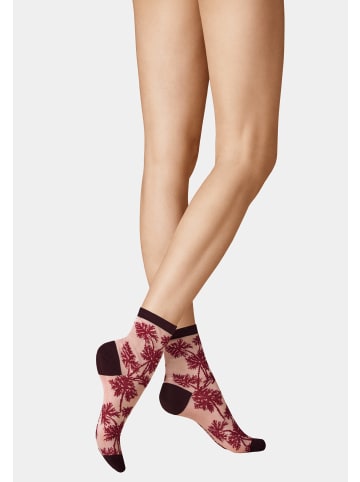 Kunert Socken Leaves Fashion in powder rose