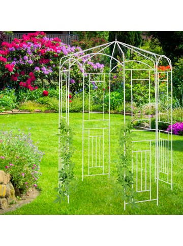 relaxdays Rosenpavillon in Weiß - (B)160 x (H)250 x (T)160 cm