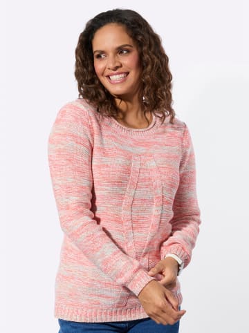 WITT WEIDEN Rundhals-Pullover in flamingo-ecru-meliert