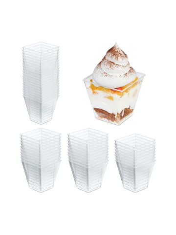 relaxdays 50 x Dessertschalen in Transparent - 210 ml