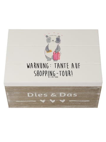 Mr. & Mrs. Panda Aufbewahrungsbox Tante Shopping mit Spruch in Weiß