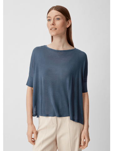 comma Strickpullover kurzarm in Blau