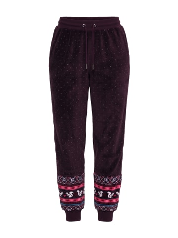 Ulla Popken Loungewear Hose in dunkle pflaume