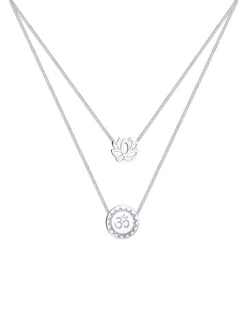 Elli Halskette 925 Sterling Silber Lotusblume, Om in Silber