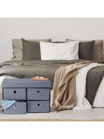 relaxdays Sitzbank in Grau - (B)60 x (H)39 x (T)38 cm